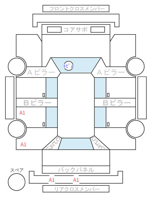 Body condition diagram (damage marks, Japanese labels)