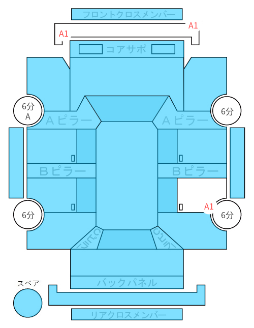 Body condition diagram (damage marks, Japanese labels)