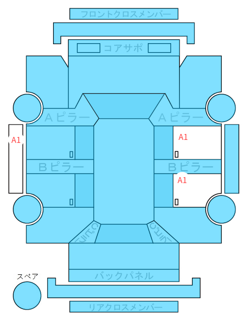 Body condition diagram (damage marks, Japanese labels)