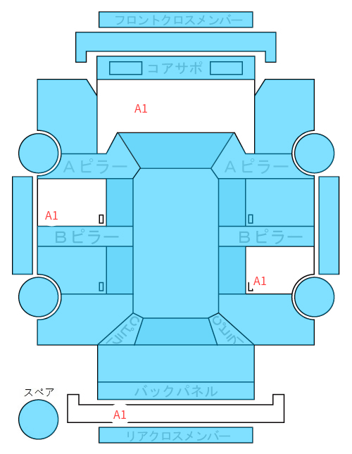 Body condition diagram (damage marks, Japanese labels)