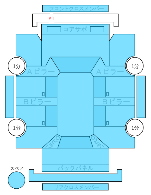Body condition diagram (damage marks, Japanese labels)