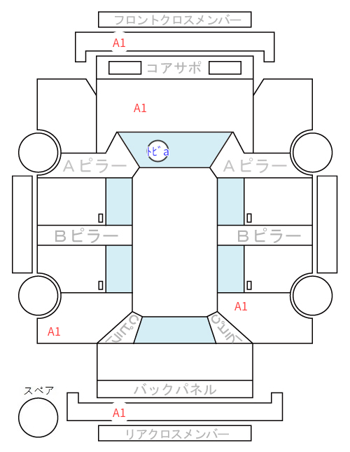 Body condition diagram (damage marks, Japanese labels)
