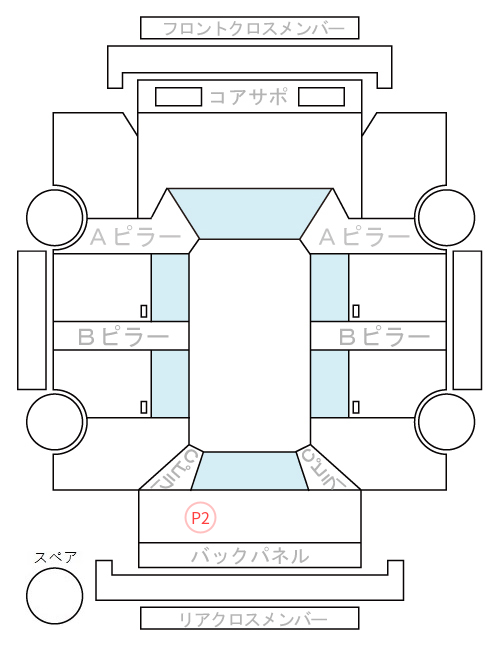 Body condition diagram (damage marks, Japanese labels)