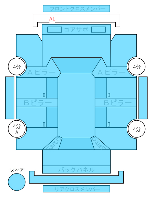 Body condition diagram (damage marks, Japanese labels)