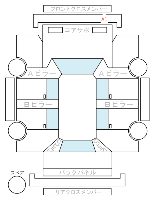 Body condition diagram (damage marks, Japanese labels)