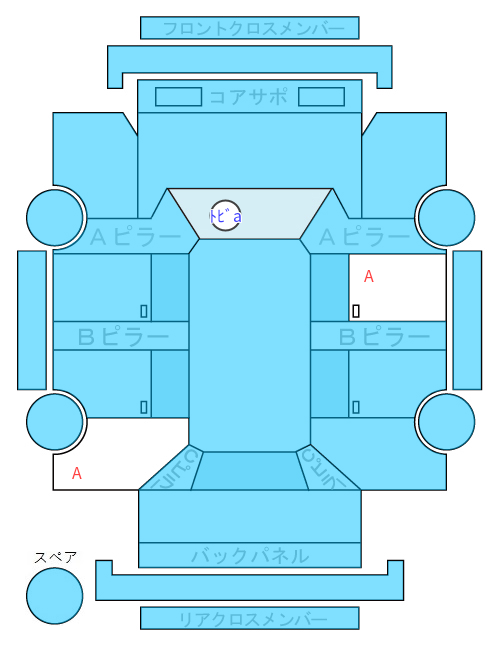 Body condition diagram (damage marks, Japanese labels)