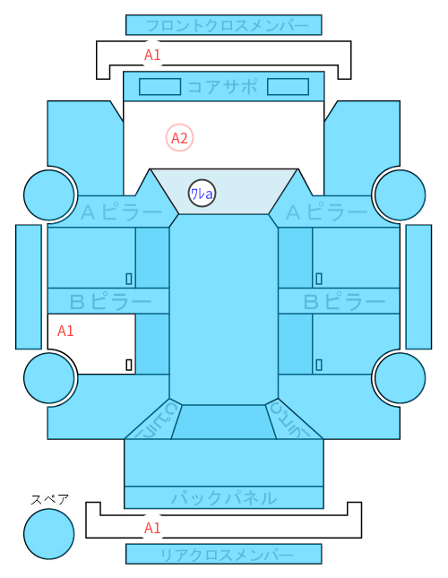 Body condition diagram (damage marks, Japanese labels)