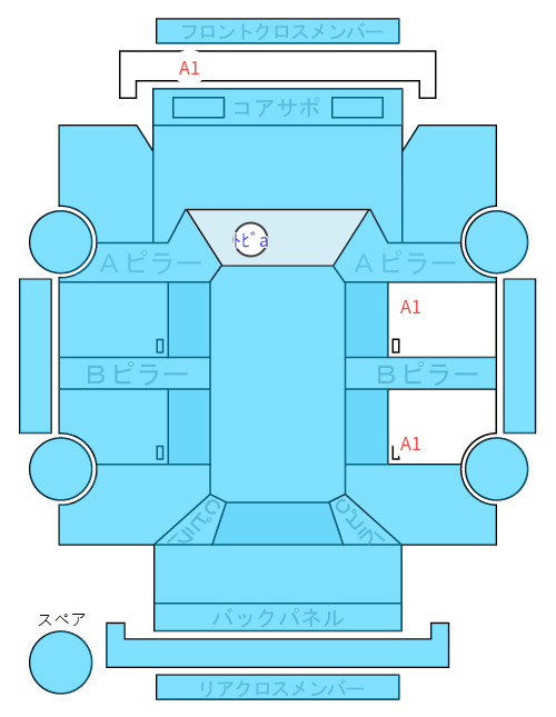 Body condition diagram (damage marks, Japanese labels)
