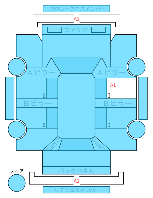 Body condition diagram (damage marks, Japanese labels)