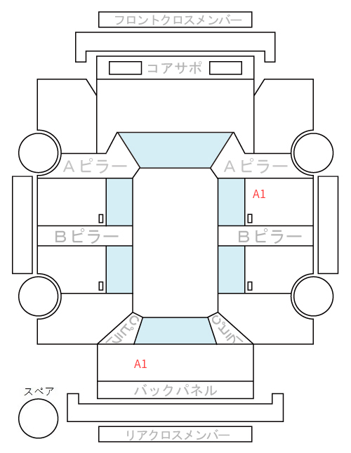 Body condition diagram (damage marks, Japanese labels)