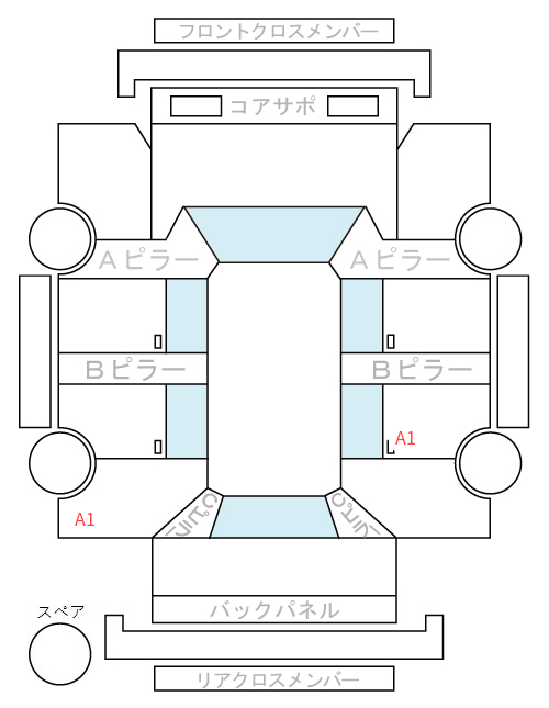 Body condition diagram (damage marks, Japanese labels)