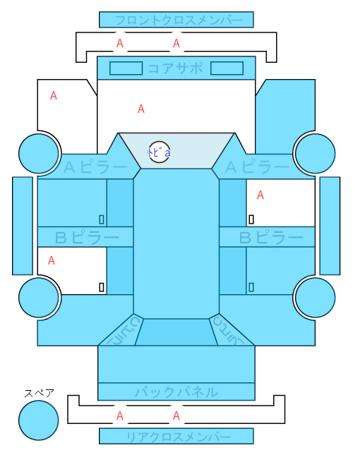 Body condition diagram (damage marks, Japanese labels)