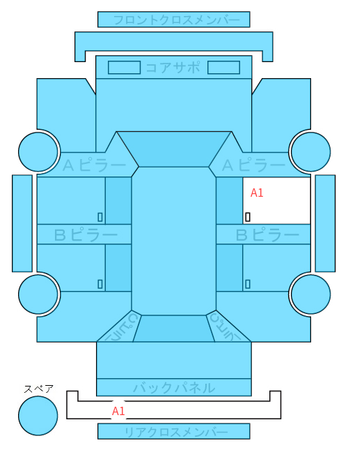 Body condition diagram (damage marks, Japanese labels)
