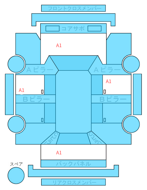 Body condition diagram (damage marks, Japanese labels)