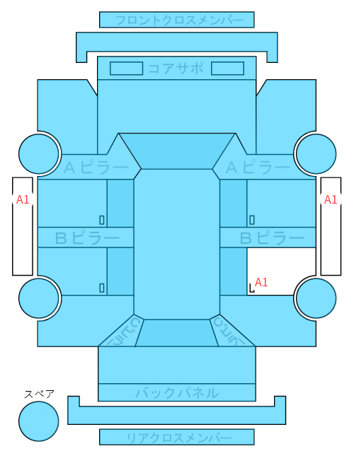 Body condition diagram (damage marks, Japanese labels)