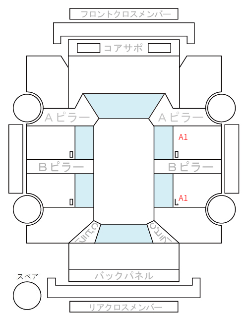 Body condition diagram (damage marks, Japanese labels)