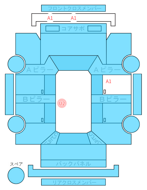 Body condition diagram (damage marks, Japanese labels)