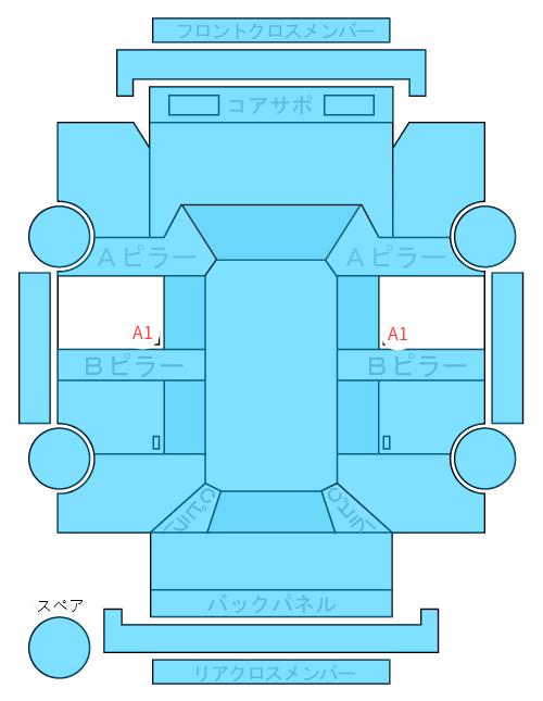 Body condition diagram (damage marks, Japanese labels)