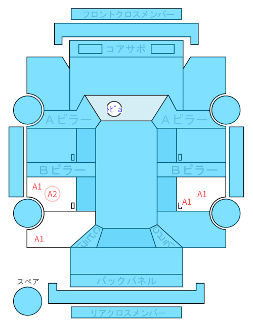 Body condition diagram (damage marks, Japanese labels)