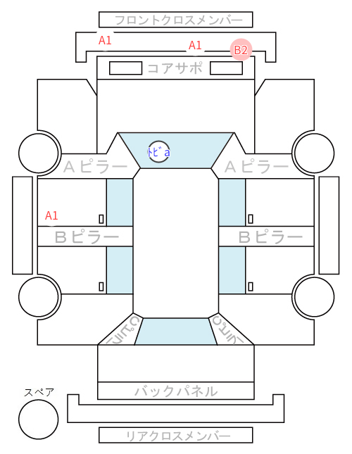 Body condition diagram (damage marks, Japanese labels)