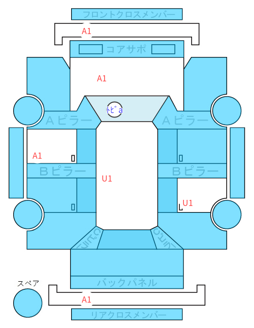 Body condition diagram (damage marks, Japanese labels)