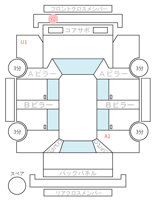 Body condition diagram (damage marks, Japanese labels)