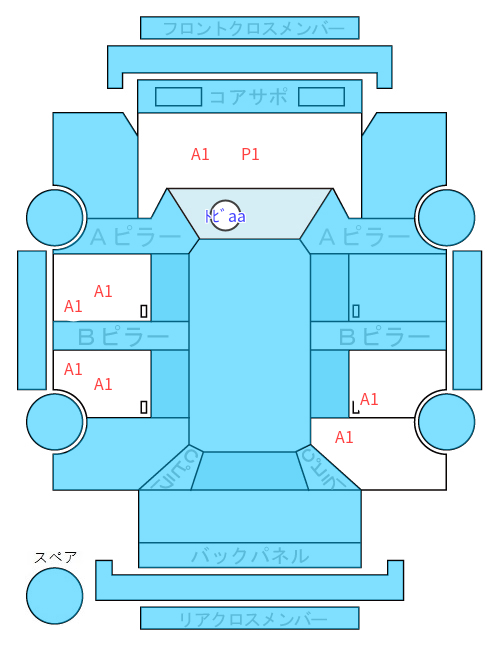 Body condition diagram (damage marks, Japanese labels)