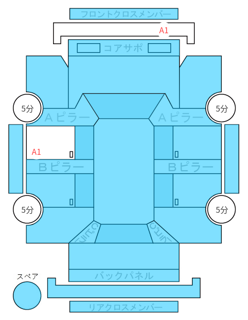 Body condition diagram (damage marks, Japanese labels)