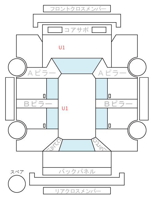 Body condition diagram (damage marks, Japanese labels)