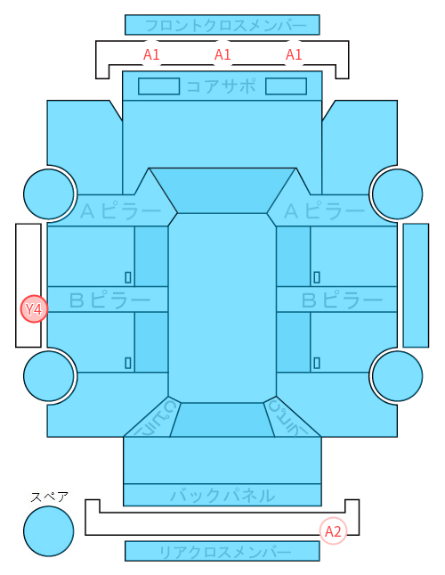 Body condition diagram (damage marks, Japanese labels)