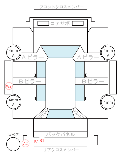 Body condition diagram (damage marks, Japanese labels)