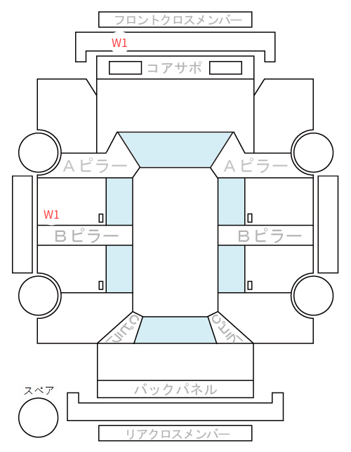 Body condition diagram (damage marks, Japanese labels)