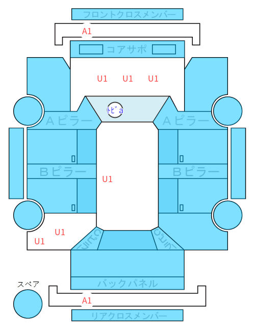 Body condition diagram (damage marks, Japanese labels)