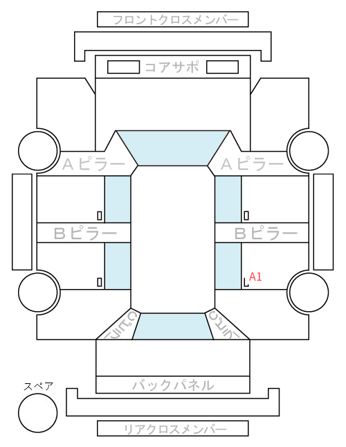 Body condition diagram (damage marks, Japanese labels)