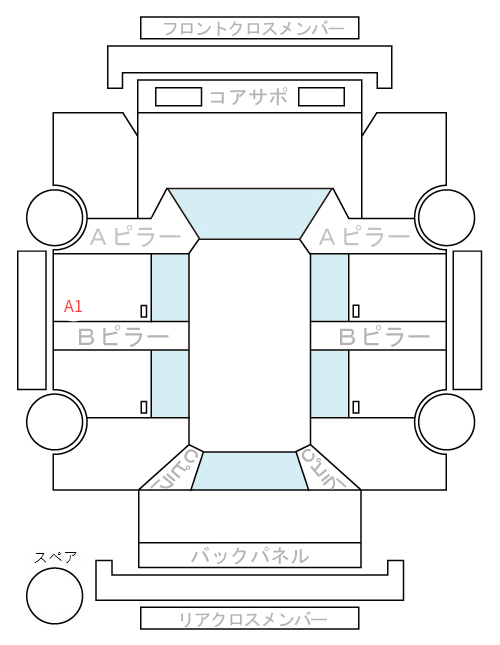 Body condition diagram (damage marks, Japanese labels)
