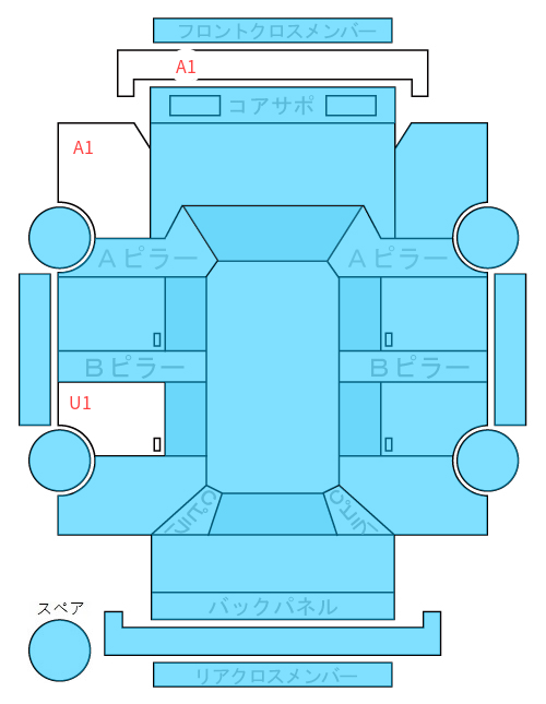 Body condition diagram (damage marks, Japanese labels)