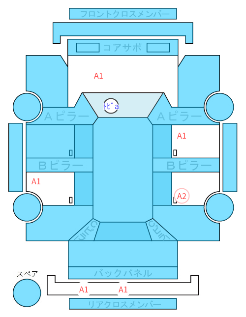 Body condition diagram (damage marks, Japanese labels)