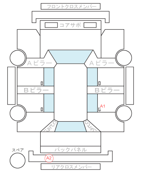 Body condition diagram (damage marks, Japanese labels)