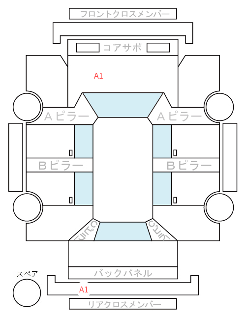 Body condition diagram (damage marks, Japanese labels)