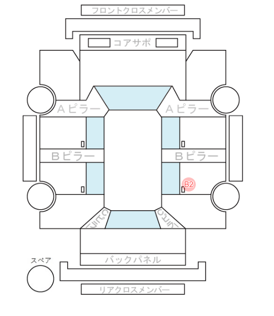 Body condition diagram (damage marks, Japanese labels)