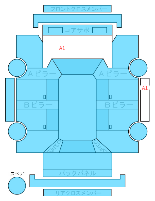 Body condition diagram (damage marks, Japanese labels)