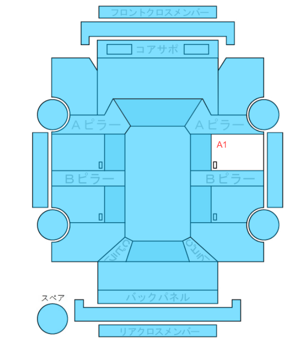 Body condition diagram (damage marks, Japanese labels)