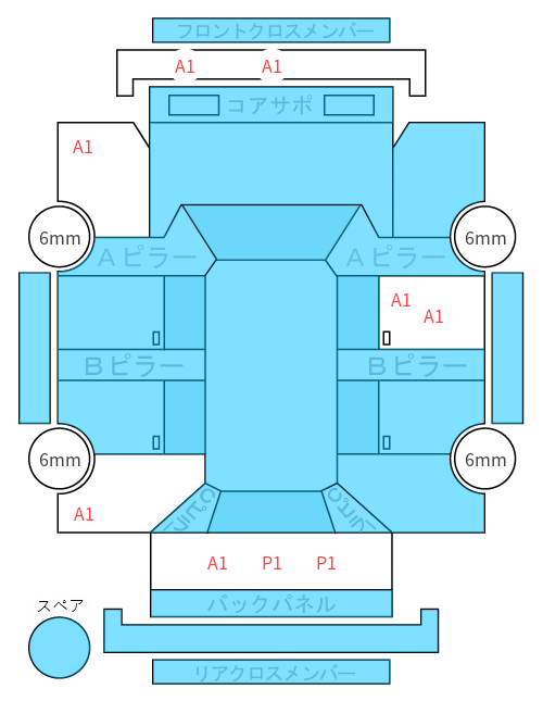 Body condition diagram (damage marks, Japanese labels)