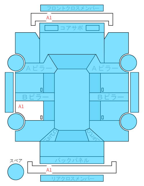 Body condition diagram (damage marks, Japanese labels)