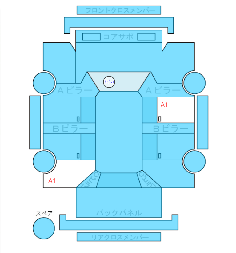 Body condition diagram (damage marks, Japanese labels)