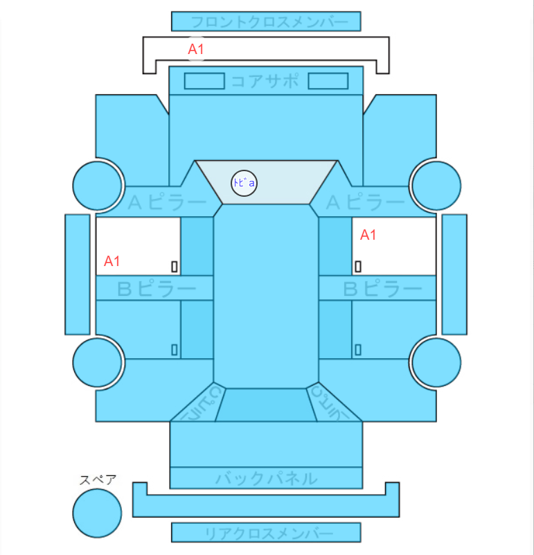 Body condition diagram (damage marks, Japanese labels)