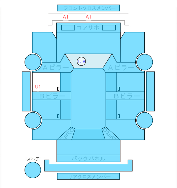 Body condition diagram (damage marks, Japanese labels)