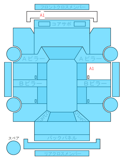 Body condition diagram (damage marks, Japanese labels)