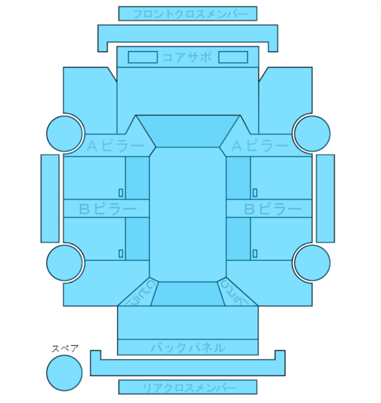 Body condition diagram (damage marks, Japanese labels)