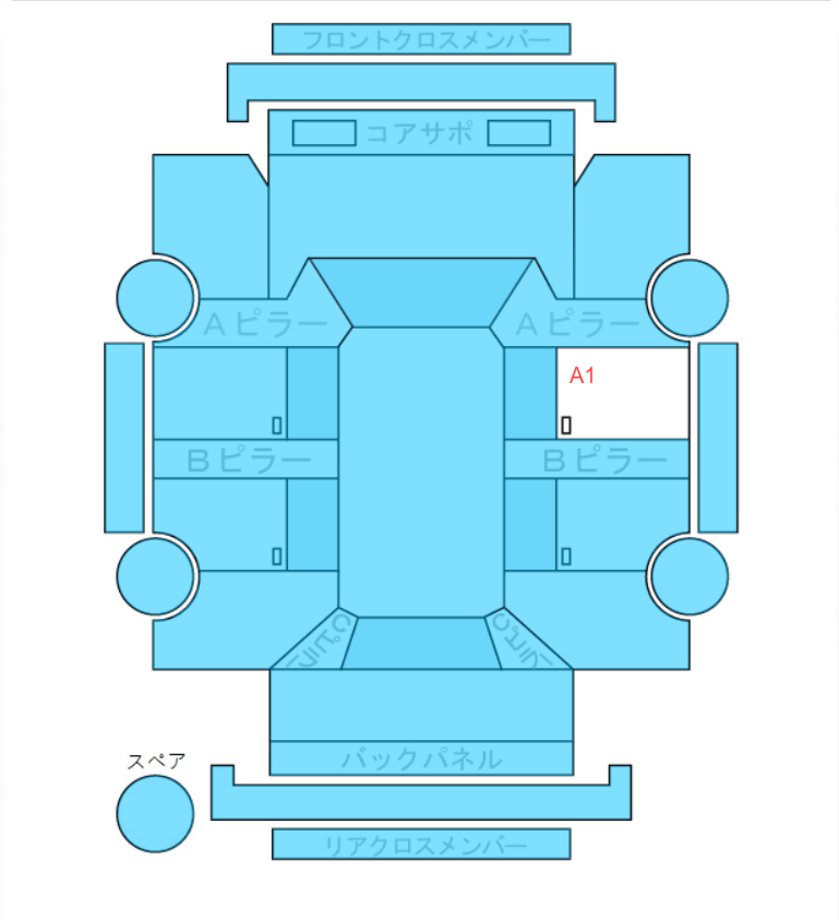Body condition diagram (damage marks, Japanese labels)